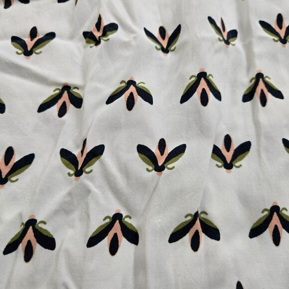 Ann Taylor LOFT Women MP White Oversized Popover Bug Print Blouse Top 1/4 Button - Picture 13 of 13